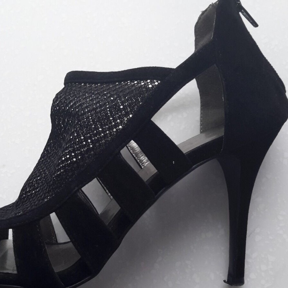 Black Aldo High Heel Open Toe Shoes S 39